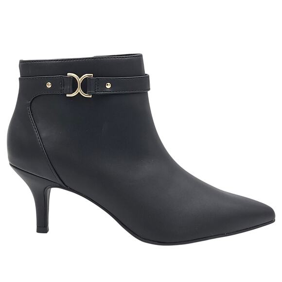 Charter Club Women Ulyssa Kitten Heel Ankle Booties Size US 8M Black PU - Picture 2 of 5